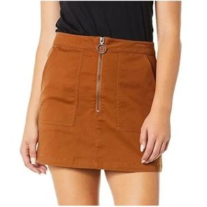 Volcom Frochickie Women's Mini Skirt Stretch Front Zipper Rust S(4/6)